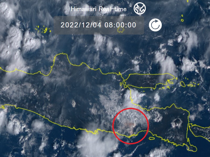 Erupsi Semeru 4 Desember 2022 Dipotret Satelit Himawari 8