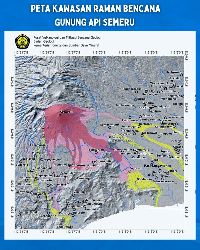 Gunung Semeru kembali erupsi minggu 4 desember