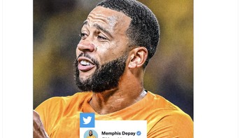 Memphis Depay langsung menyindir Amerika usai pertandingan: Banyak gonggongan, tidak ada gigitan. Foto: Twitter