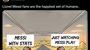 Nonton Messi main saja sudah senang, apalagi lihat statistiknya. Foto: Screenshot/Twitter