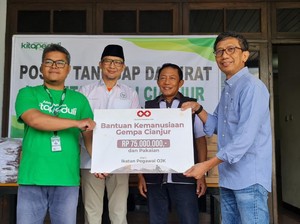 OJK-Industri Jasa Keuangan Salurkan Bantuan untuk Korban Gempa Cianjur