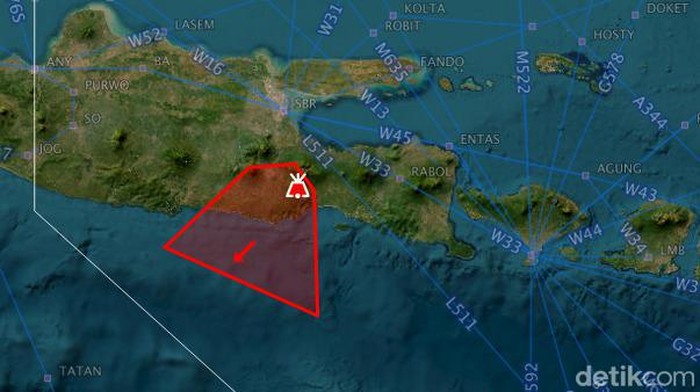 Sebaran abu vulkanik Gunung Semeru
