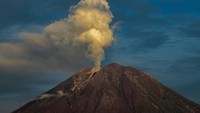 Gunung Semeru yang berada wilayah dua kabupaten, yakni Kabupaten Malang dan Kabupaten Lumajang, Provinsi Jawa Timur. Gunung ini adalah gunung yang berbentuk kerucut dan memiliki tinggi 3.676 meter di atas permukaan laut, membuat gunung ini menjadi gunung tertinggi di Pulau Jawa. Salah satu letusan Gunung Semeru terdahsyat yang terjadi di tahun 1900-an adalah di tahun 1994. Ketinggian asap putih saat itu mencapai 500 meter dengan guguran lava sejauh 1 km. (Devi Rahman/Getty Images)