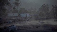 Kondisi di Dusun Kajar Kuning saat ini juga sudah tak bisa dilewati kendaraan apapun. Ini karena abu yang menutupi masih mengeluarkan asap dan panas.  