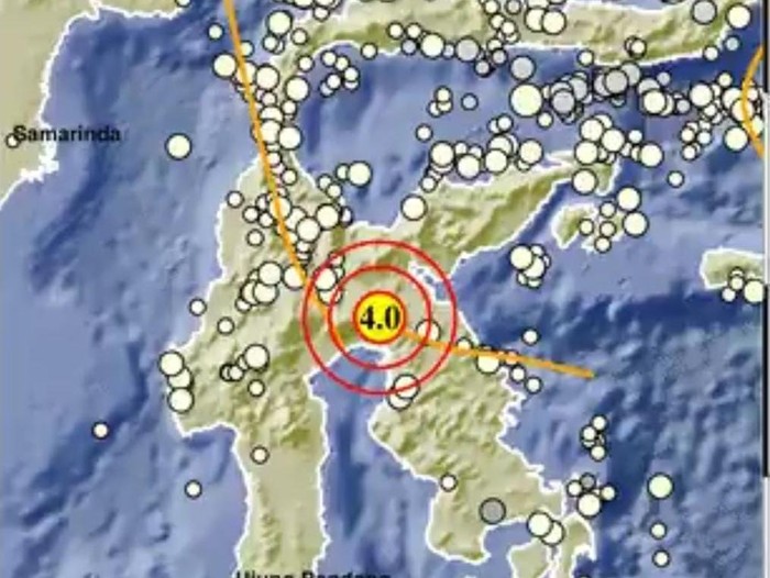 Gempa M 4 mengguncang Kabupaten Luwu Timur.