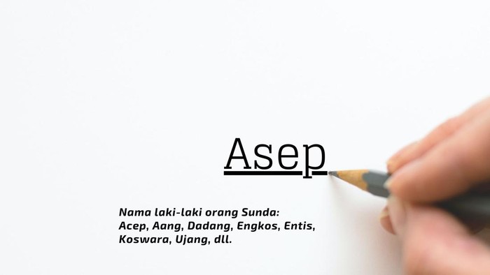 Ilustrasi nama Asep yang mulai ditinggalkan.