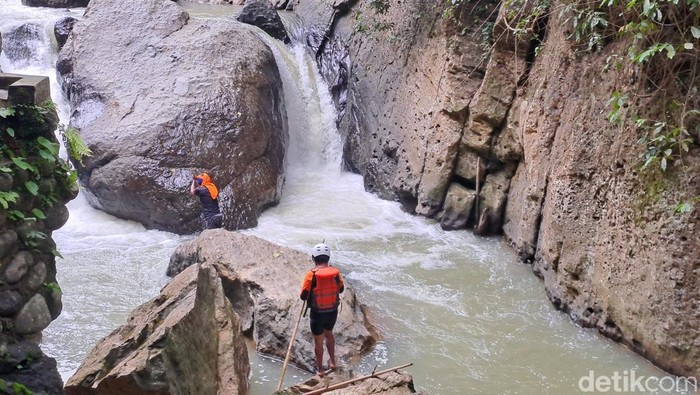 Lokasi kejadian pria tenggelam di sungai kawasan Kahyangan Desa Dlepih Kecamatan Tirtomoyo Wonogiri.