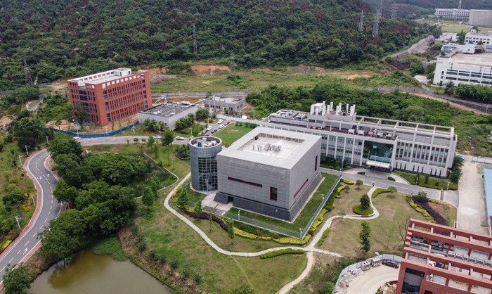 This aerial view shows the P4 laboratory (centre L) on the campus of the Wuhan Institute of Virology in Wuhan in Chinas central Hubei province on May 27, 2020. - Opened in 2018, the P4 lab conducts research on the worlds most dangerous diseases and has been accused by some top US officials of being the source of the COVID-19 coronavirus pandemic. Chinas foreign minister on May 24 said the country was 