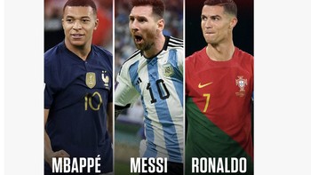 Mbappe jelas juga luar biasa, bahkan di umur yang begitu muda sudah hampir menyamai total gol Messi dan Ronaldo di Piala Dunia. Foto: Twitter