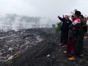 Penampakan Aliran Lahar Semeru di Desa Supit Urang
