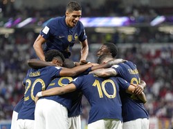 Prancis selanjutnya akan menghadapi pemenang dari laga Inggris vs Senegal di perempatfinal Piala Dunia 2022. AP/Martin Meissner 