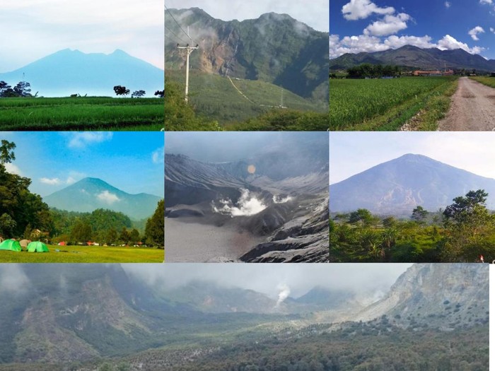 Tujuh gunung api yang berstatus aktif di Jawa Barat.