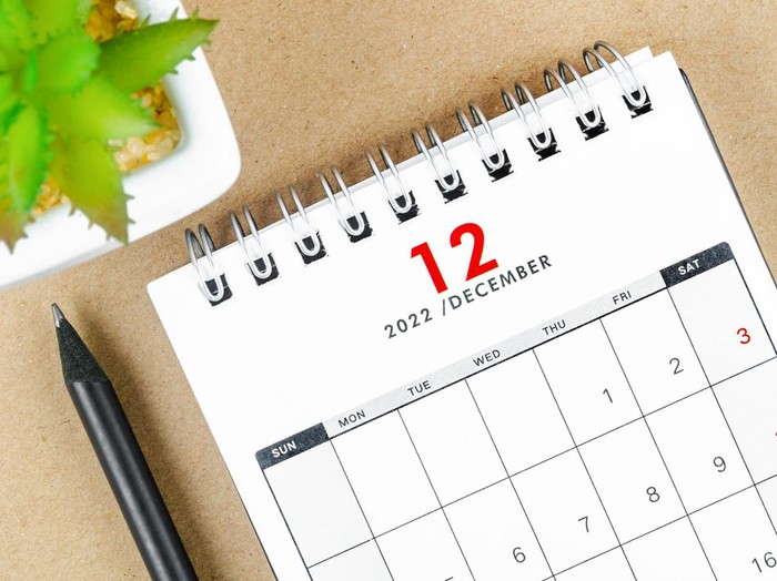 Jadwal libur sekolah atau kalender Desember 2022