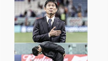 Pujian untuk Hajime Moriyasu, 2018 bawa Jepang ke final Asian Games, 2022 ke-16 besar Piala Dunia. Foto: Twitter