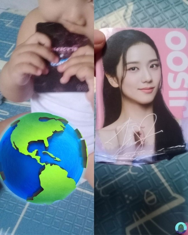 Nah kalau yang ini tulisan nama dan fotonya sudah benar. Sayangnya postcard tersebut malah diperlakukan dengan tidak benar sama si dedek. Akibat digigit-gigit sama si dedek, bagian bawah postcard-nya jadi artistik abis deh.. Foto: Twitter