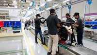 Pabrik Charged Indonesia tersedia satu line produksi. Kapasitas saat ini per harinya baru 20 unit. Foto: Dok. Charged Indonesia