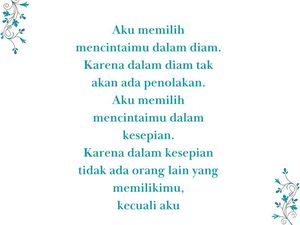 10 Puisi Cinta dalam Diam, Pedih Menyayat Hati namun Manis