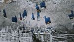 Penampakan Es Batu yang Diambil dari Sungai Songhua China