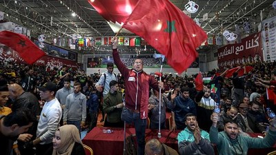 Euforia Warga Palestina Ikut Rayakan Kemenangan Maroko