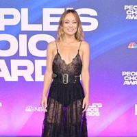 Olivia Wilde tampil dengan gaun menerawang dari koleksi Dior. Foto: Getty Images