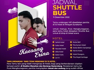 Jadwal dan Titik Jemput Shuttle Bus Tamu Tasyakuran Pernikahan Kaesang