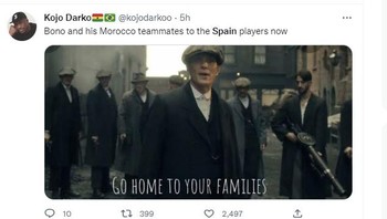 Bono ke Tim Spanyol. Foto: Twitter