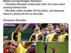 Netizen Debat Ronaldo di Bangku Cadangan Marah atau Tidak?