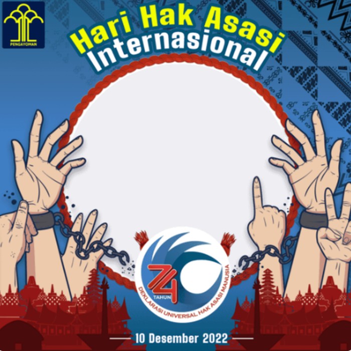 Twibbon Hari HAM 2022 bisa digunakan untuk memeriahkan peringatannya tanggal 10 Desember. Hari HAM untuk memperingati hak-hak yang dapat dimiliki setiap orang.