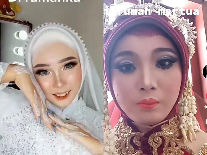 Beredar foto makeup pilihan sendiri dan di rumah mertua viral di media sosial. Beredar foto makeup pilihan sendiri dan di rumah mertua viral di media sosial.