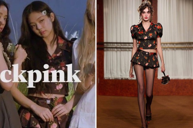 Ada pula penampilan Jennie memakai set bermotif floral dari Shushu/Tong S/S 2023. Foto: dok. TIME Magazine