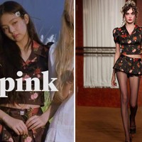 Ada pula penampilan Jennie memakai set bermotif floral dari Shushu/Tong S/S 2023. Foto: dok. TIME Magazine