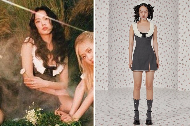 Bintang drama Korea Snowdrop ini tak kalah memesona dengan styling rambut ikal. Jisoo BLACKPINK tampil dalam balutan gaun serupa maid dress dari Shushu/Tong 2023. Foto: dok. TIME Magazine