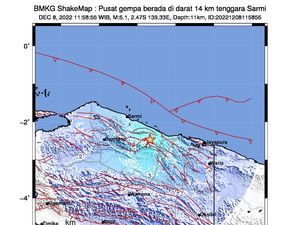 Gempa Terkini M 2,5 Guncang Sarmi Papua, Berpusat di Darat