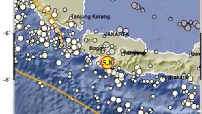 Ini Titik Pusat Gempa M 5,8 di Sukabumi yang Terasa hingga di Jakarta.