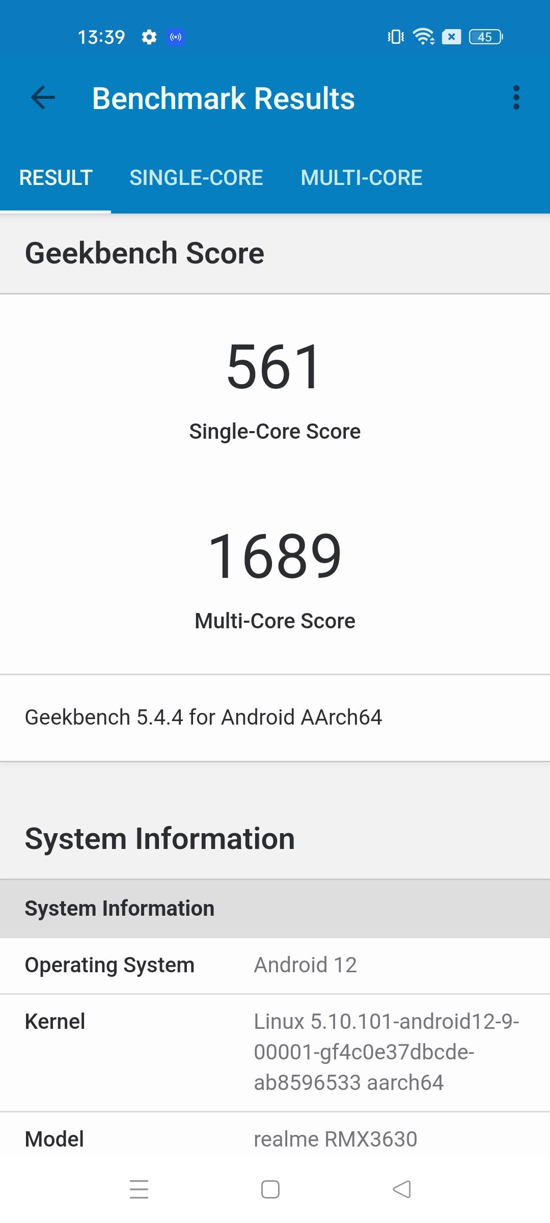 Benchmark Realme 10