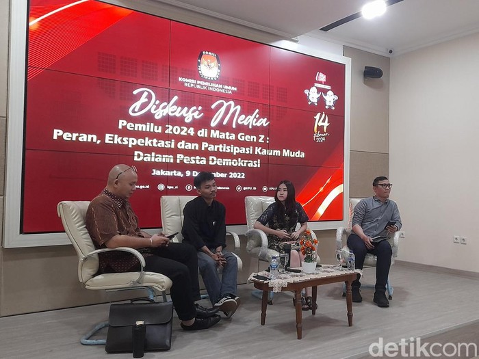 Diskusi Peran, Ekspektasi dan Partisipasi Kaum Muda dalam Pesta Demokrasi di Gedung KPU. (Ilham Oktafian/detikcom)