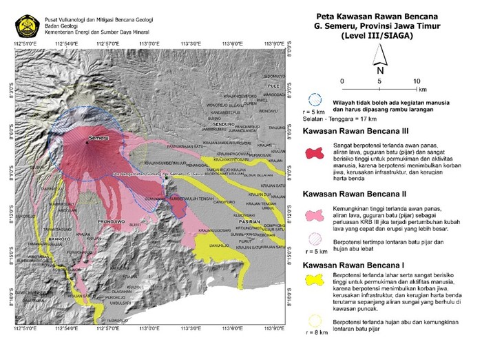 gunung semeru siaga per kamis 9 desember 2022 pukul 12.00 wib