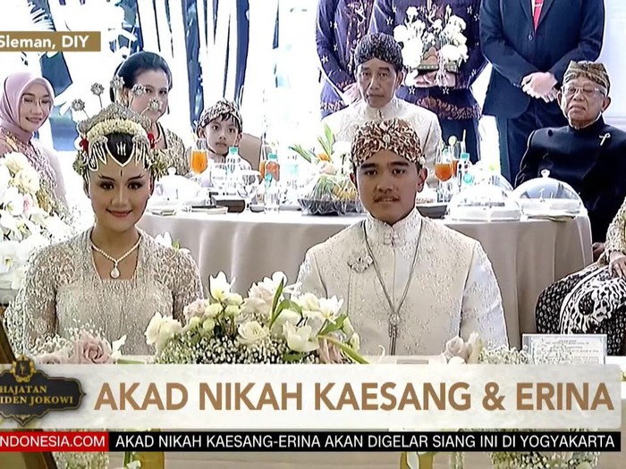 Kaesang Pangarep dan Erina Gudono sebelum akad nikah, Sabtu (10/12/2022)