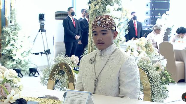 Kaesang Pangarep jelang akad nikah dengan Erina Gudono di Pendopo Agung Royal Ambarrukmo, Sleman, DIY, Sabtu (10/12/2022).
