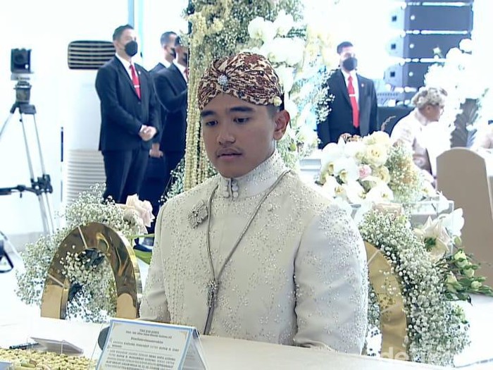 Kaesang Pangarep jelang akad nikah dengan Erina Gudono di Pendopo Agung Royal Ambarrukmo, Sleman, DIY, Sabtu (10/12/2022).