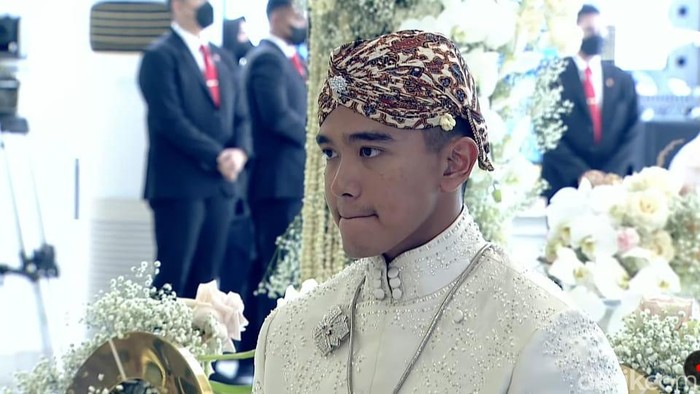 Kaesang Pangarep jelang akad nikah dengan Erina Gudono di Pendopo Agung Royal Ambarrukmo, Sleman, DIY, Sabtu (10/12/2022).