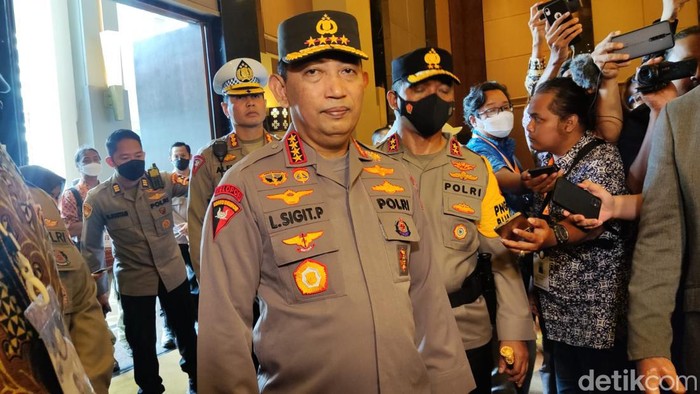 Kapolri Jenderal Listyo Sigit Prabowo di Royal Ambarrukmo, Sabtu (10/12/2022).