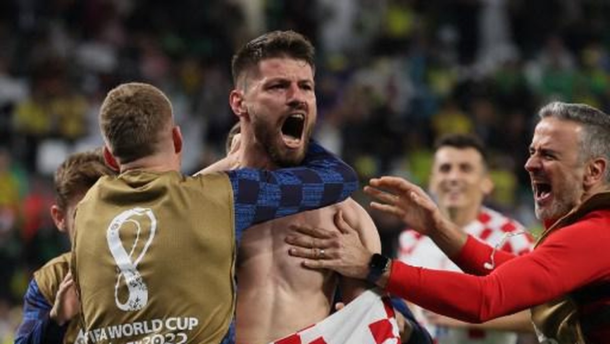 Timnas Kroasia bentrok dengan Argentina di semifinal Piala Dunia 2022. (Foto: AFP/JACK GUEZ)