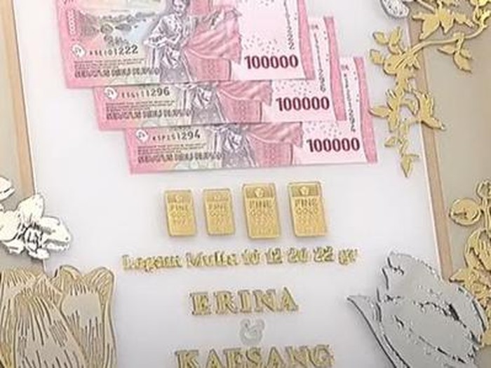 Mahar pernikahan Kaesang dan Erina, uang Rp 300 rubu dan puluhan gram logam mulia.