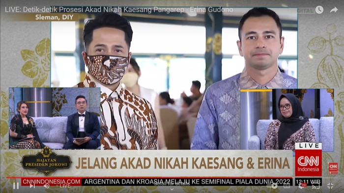 Raffi Ahmad hadir di acara pernikahan Kaesang dan Erina, Sabtu (10/12/2022).