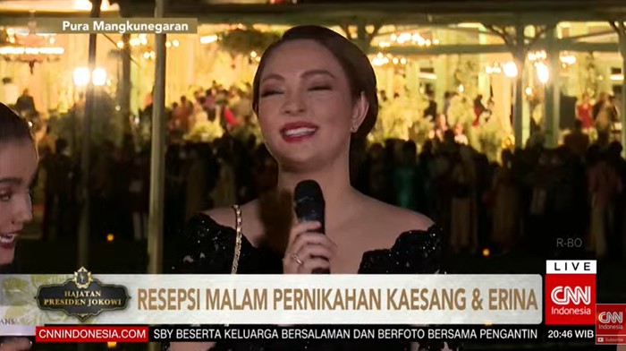 dr Reisa Broto Asmoro di kondangan Kaesang Pangarep dan Erina Gudono.