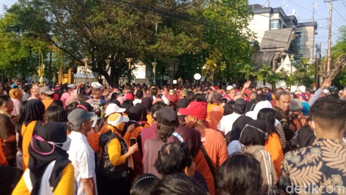 Kondisi di depan Puro Mangkunegaran Solo, Sabtu (11/12/2022).