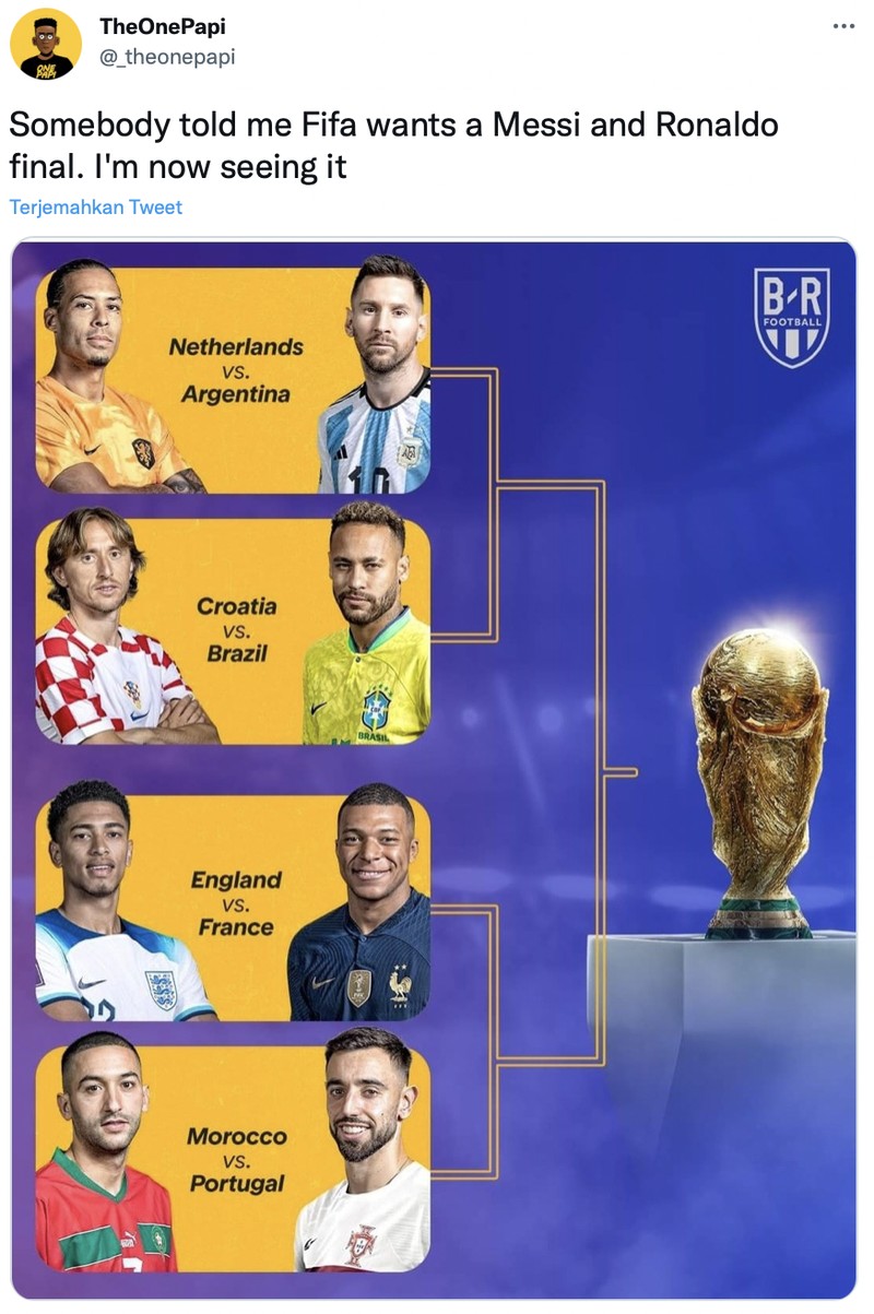 Meme Cristiano Ronaldo dan Lionel Messi di Final Piala Dunia 2022