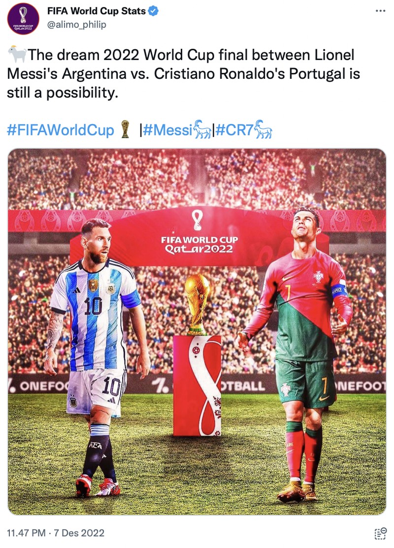 Meme Cristiano Ronaldo dan Lionel Messi di Final Piala Dunia 2022