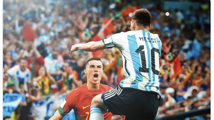 Meme Cristiano Ronaldo dan Lionel Messi di Final Piala Dunia 2022